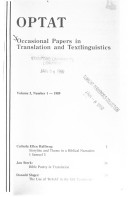 Occasional papers in translation and textlinguistics