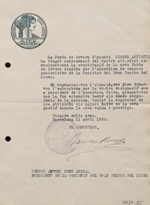 Correspondència de la Societat del Gran Teatre del Liceu amb el Circol Artístic