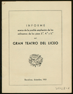 Informe acerca de la posible ampliación de los anfiteatros de los pisos 3ª, 4ª y 5ª del Gran Teatro del Liceo
