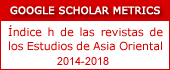 Índice h de las revistas de los Estudios de Asia Oriental