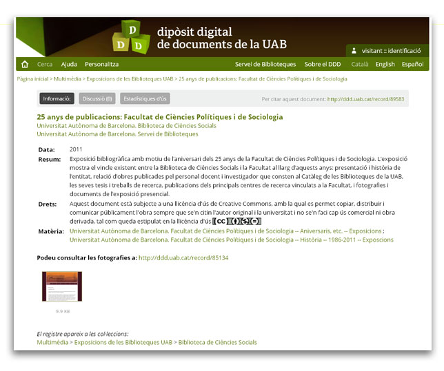 25 anys de publicacions: Facultat de Ci&egrave;ncies Pol&iacute;tiques i de Sociologia.